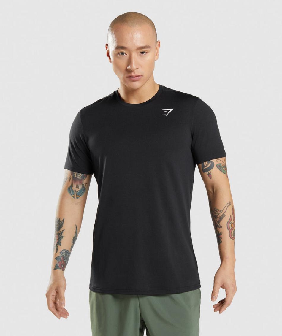 T Shirts Gymshark Arrival Hombre Negras | CO 3279WNB